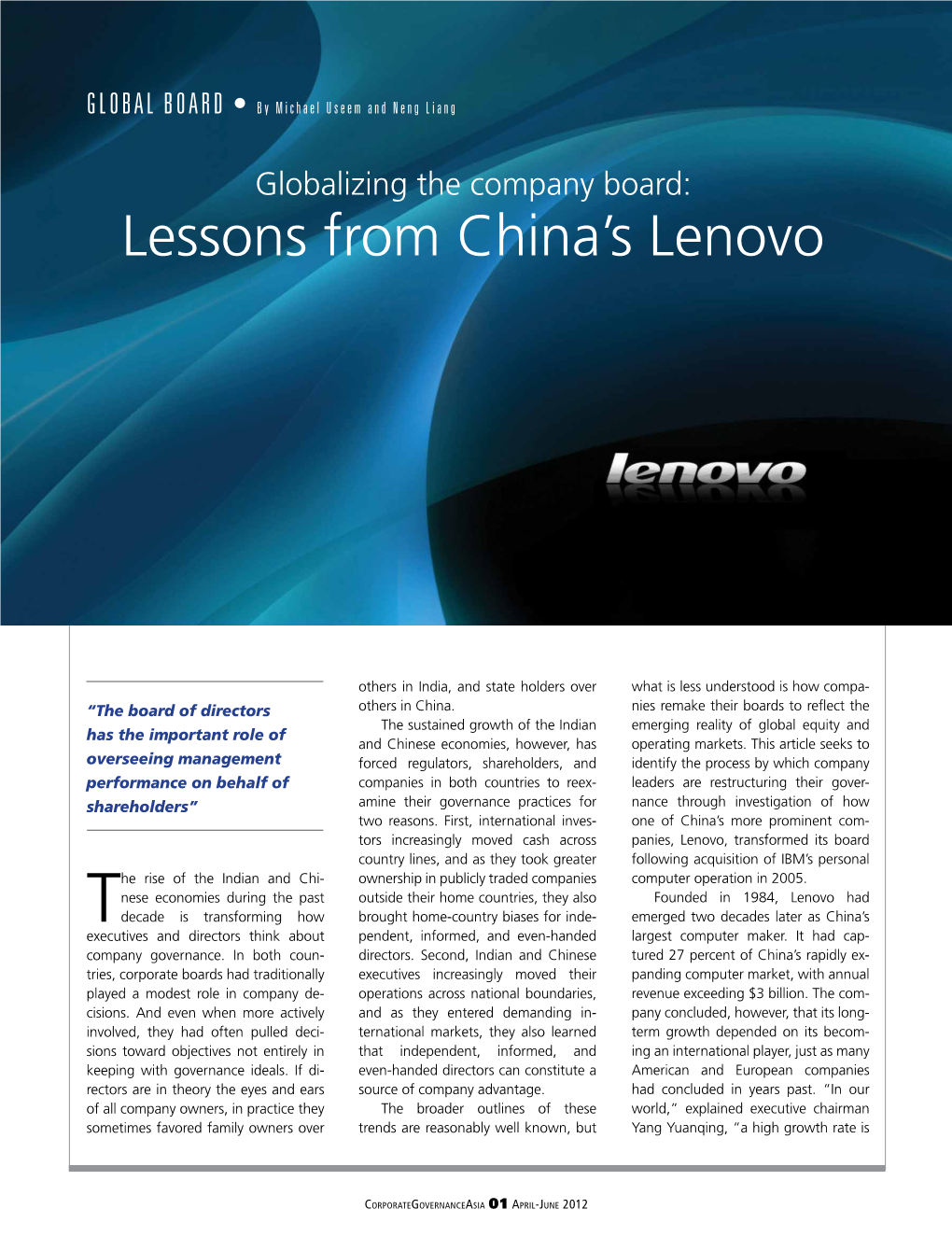 Lessons from China's Lenovo