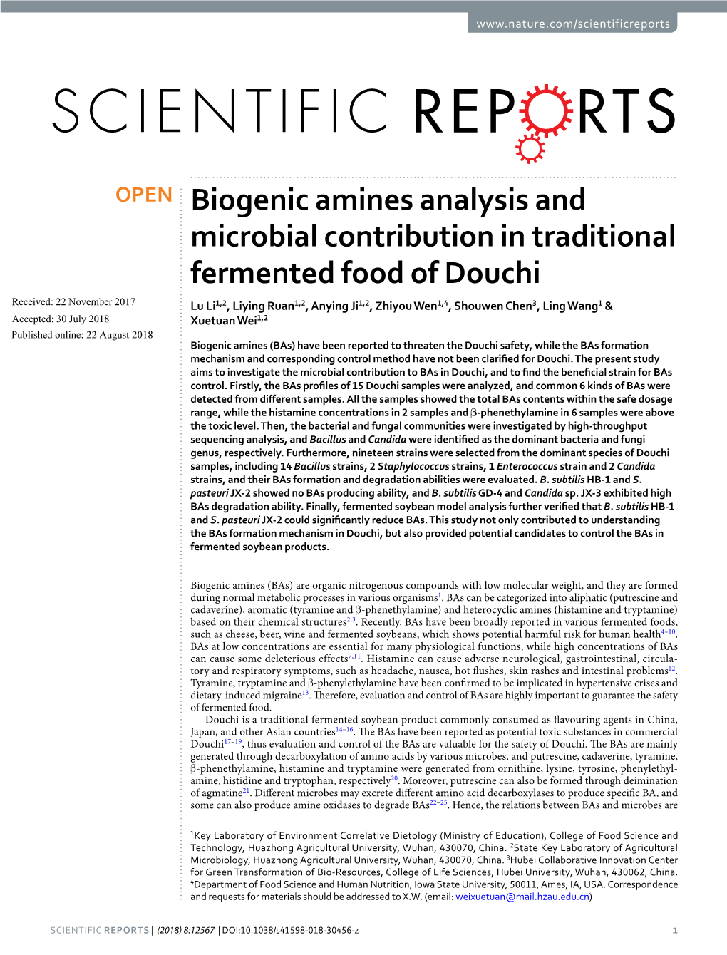 Biogenic Amines Analysis and Microbial Contribution in Traditional