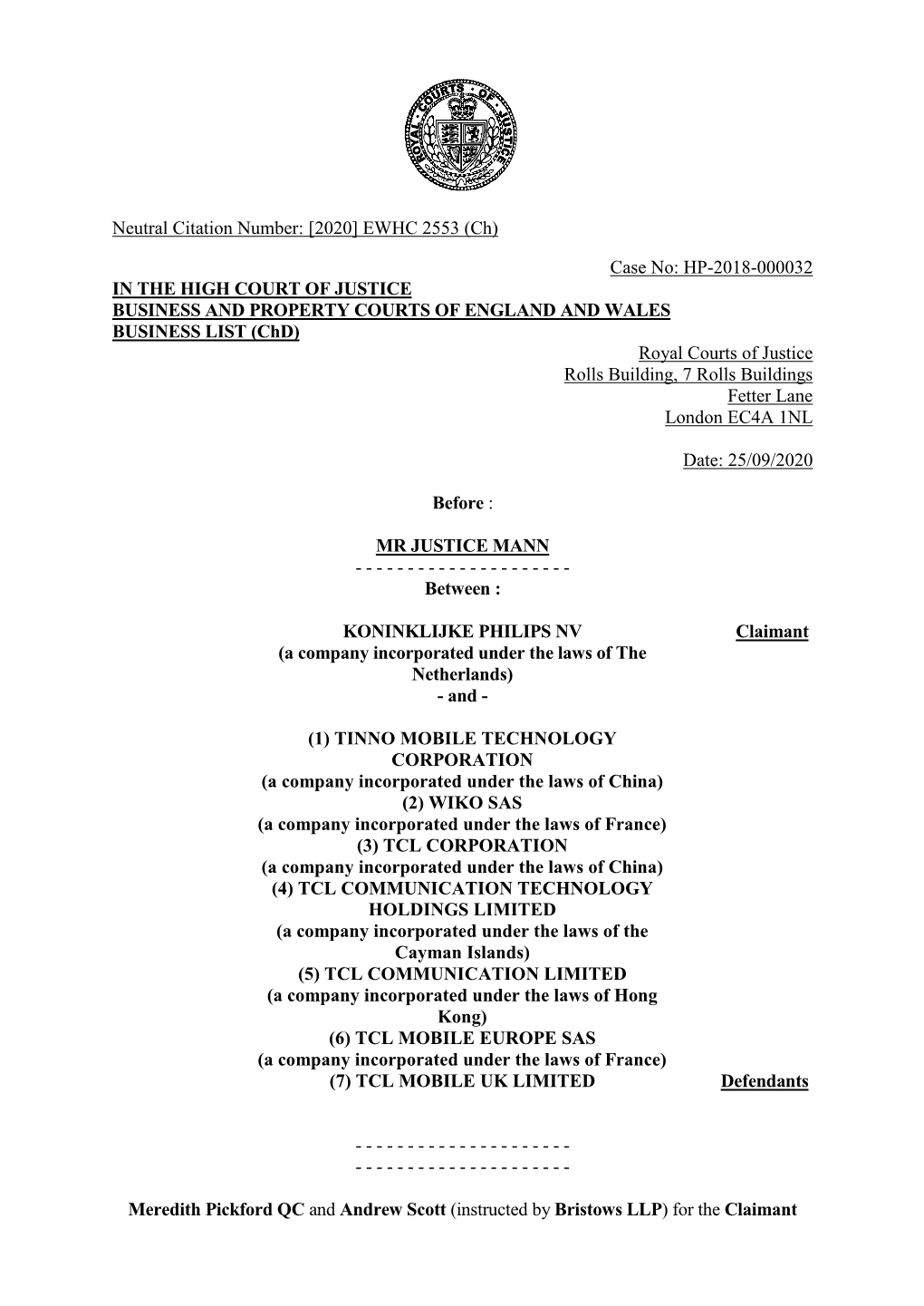 High Court Judgment Template