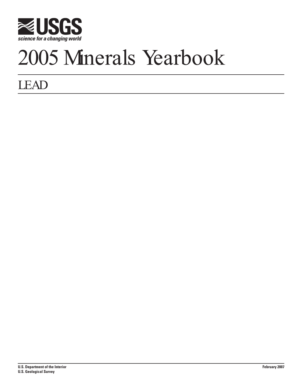 2005 Minerals Yearbook LEAD