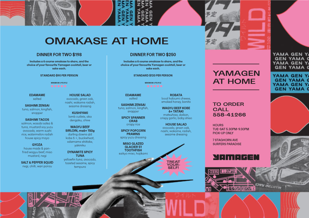 Omakase at Home Dinner for Two $198 Dinner for Two $250