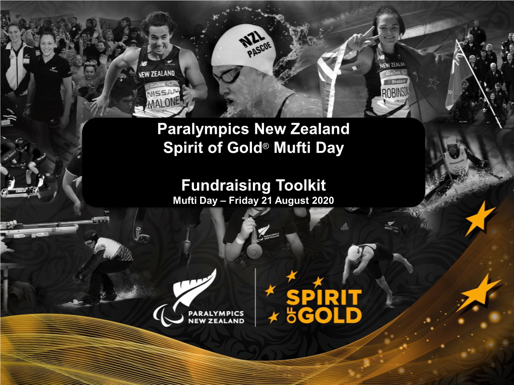 Paralympics New Zealand Spirit of Gold® Mufti Day Fundraising Toolkit