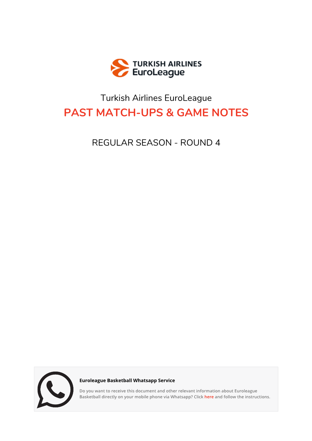 Past Match-Ups & Game Notes