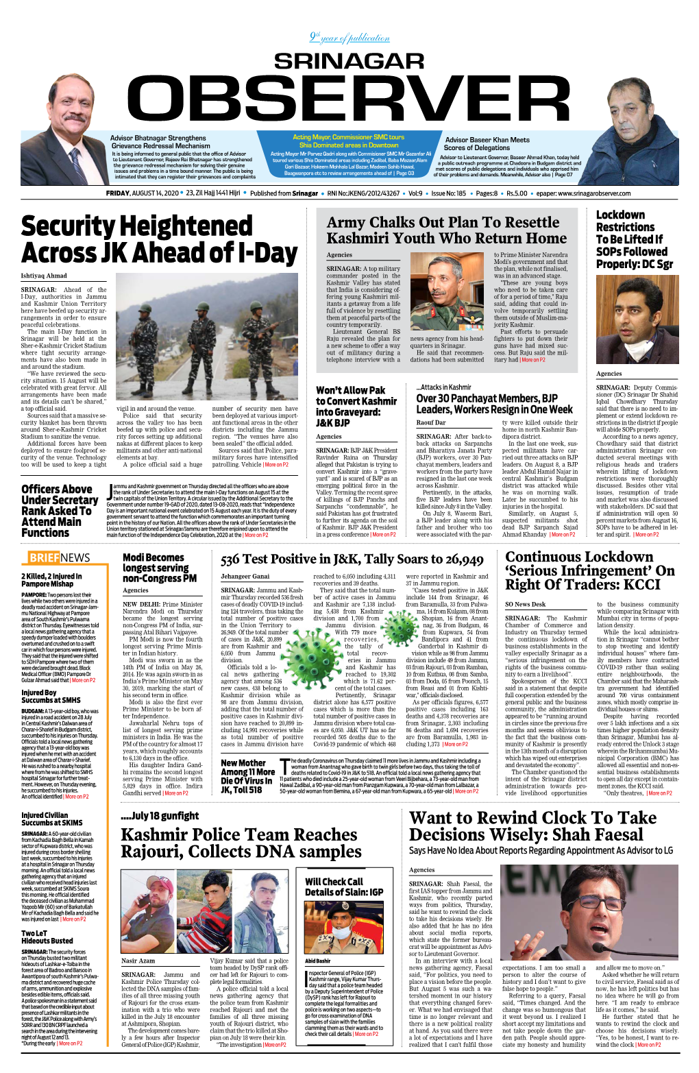 Security Heightened Across JK Ahead of I-Day