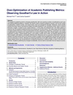 Over-Optimization of Academic Publishing Metrics Draft Article