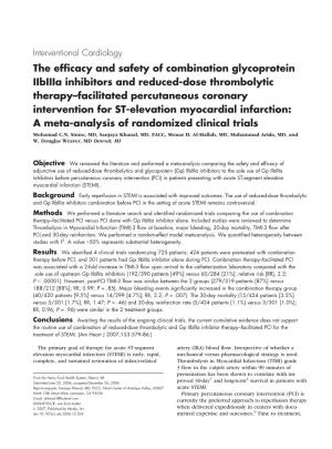 The Efficacy and Safety of Combination Glycoprotein Iibiiia Inhibitors And