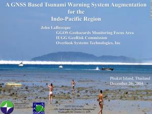GNSS Based Tsunami Warning System Augmentation for the Indo