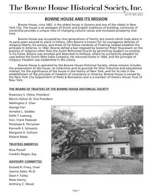 The Bowne House Historical Society, Inc