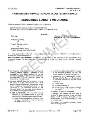 Deductible Liability Insurance