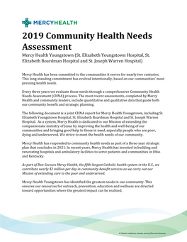 2019 Community Health Needs Assessment Mercy Health Youngstown (St