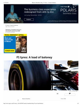 Maurice Hamilton's Blog - F1 Tyres - a Load of Baloney