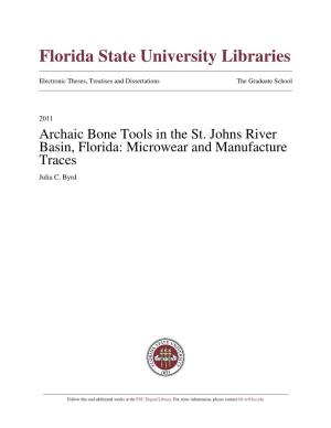 Archaic Bone Tools in the St. Johns River Basin, Florida: Microwear and Manufacture Traces Julia C