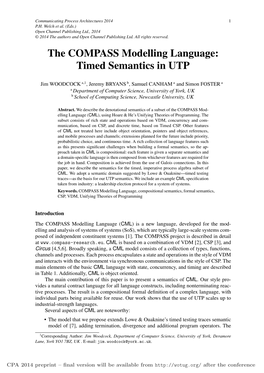 The COMPASS Modelling Language: Timed Semantics in UTP