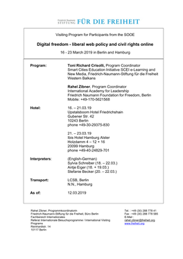 Digital Freedom - Liberal Web Policy and Civil Rights Online