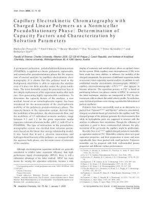 Capillary Electrokinetic Chromatography with Charged