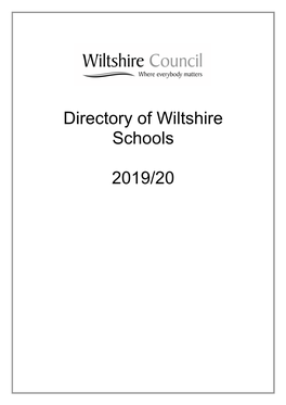 Directory of Wiltshire Schools 2019/20