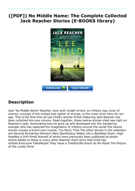 [PDF]) No Middle Name: the Complete Collected Jack Reacher Stories (E-BOOKS Library