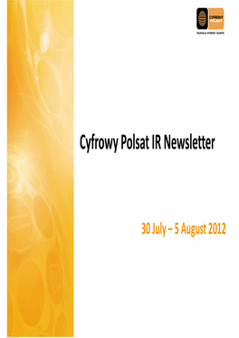 Cyfrowy Polsat IR Newsletter Yy