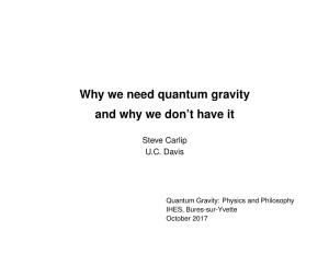 Why We Need Quantum Gravity and Why We Don't Have It