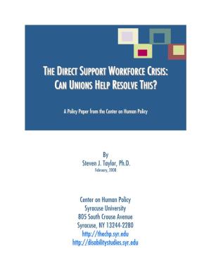 The Direct Support Workforce Crisis