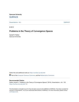 Problems in the Theory of Convergence Spaces