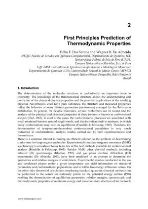 First Principles Prediction of Thermodynamic Properties
