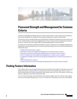 Password Strength and Management for Common Criteria
