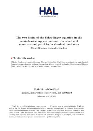 The Two Limits of the Schrödinger Equation in the Semi-Classical