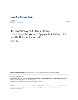 The Royal Navy and Organizational Learning—The Western Approaches Tactical Unit and the Battle of the Atlantic