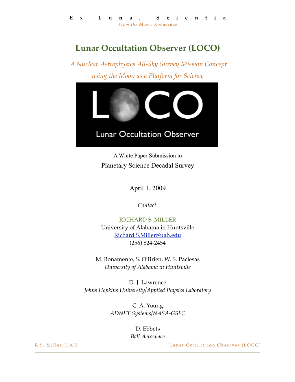 Lunar Occultation Observer (LOCO)