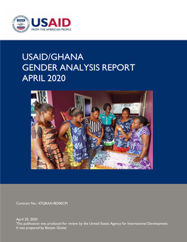 Usaid/Ghana Gender Analysis Report April 2020