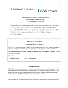 My Social Stories™ 10.2 Workbook