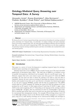 Ontology-Mediated Query Answering Over Temporal Data: a Survey