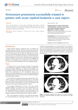 Acremonium Pneumonia Successfully Treated in Patient with Acute Myeloid Leukemia: a Case Report