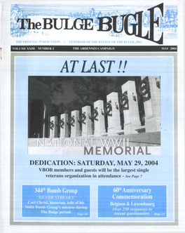SATURDAY, MAY 29, 2004 VBOB Members and Guests Will Be the Largest Single Veterans Organization in Attendance - See Page 7