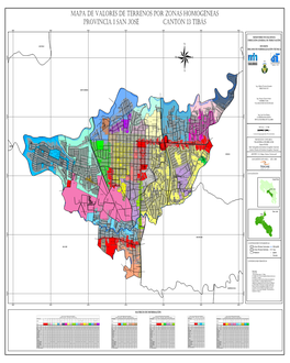 Mapa Del Cantón Tibás 13, Distrito 01 a 05