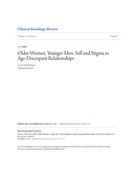 Older Women, Younger Men: Self and Stigma in Age-Discrepant Relationships Carol A