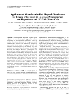 Application of Albumin-Embedded Magnetic Nanoheaters for Release