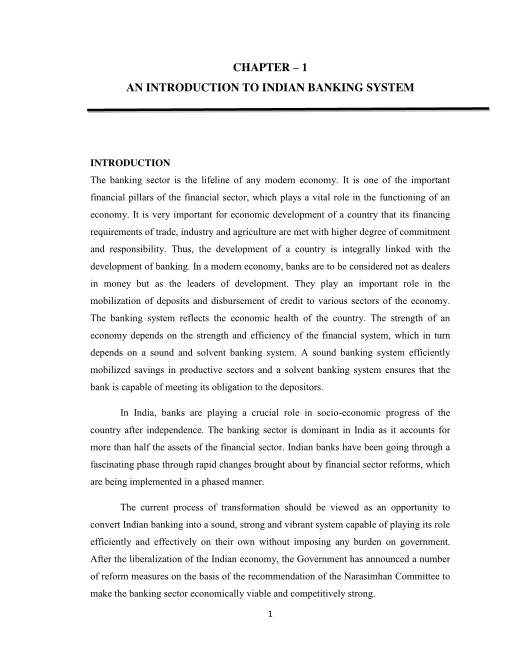 1 an Introduction to Indian Banking System