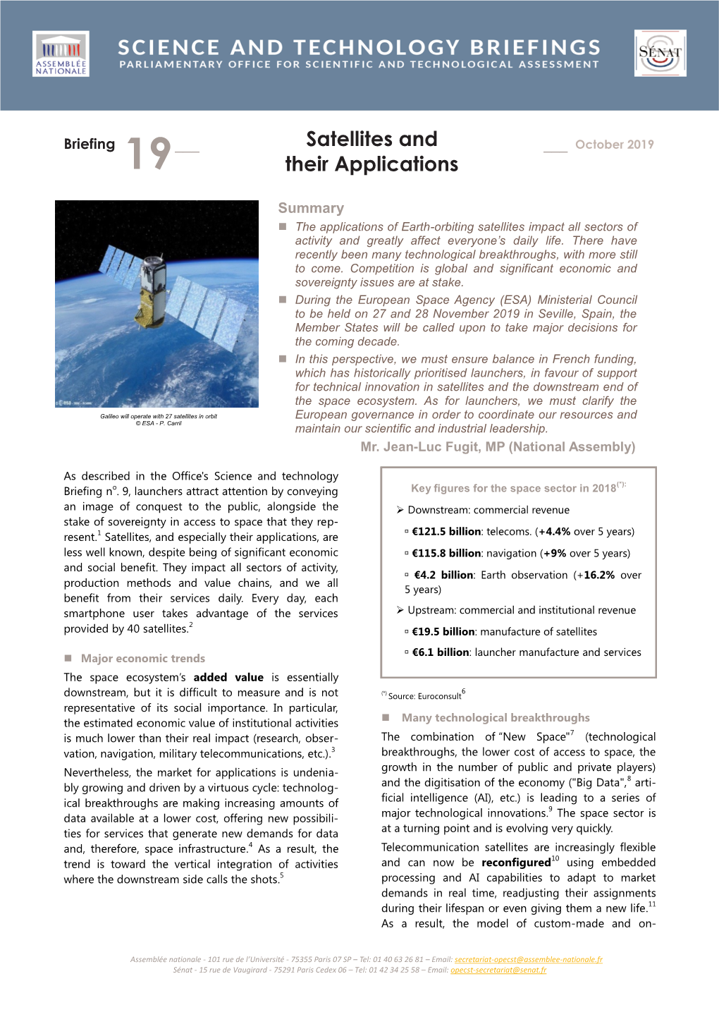 No. 19 – Satellites and Their Applications – October 2019