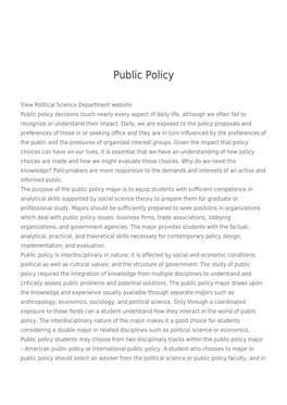 Public Policy