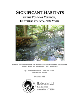 Significant Habitats in the Town of Clinton, Dutchess County, New York