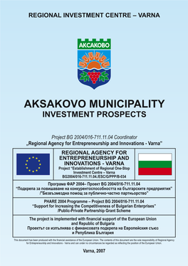 Aksakovo Municipality Investment Prospects