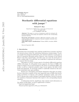 Stochastic Differential Equations with Jumps