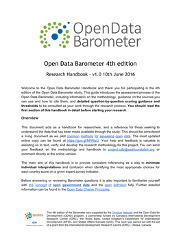 Open Data Barometer 4Th Edition