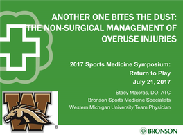 The Non-Surgical Management of Overuse Injuries