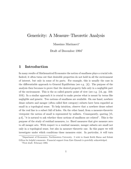 Genericity: a Measurehtheoretic Analysis