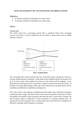 Flow Measurment by Venturi Meter and Orifice Meter