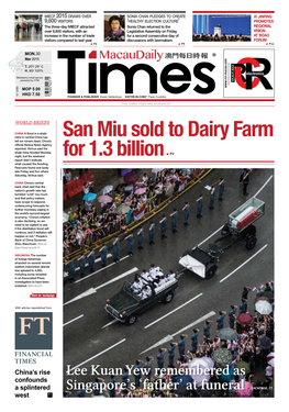 San Miu Sold to Dairy Farm for 1.3 Billion