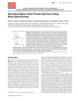 Revealing Higher Order Protein Structure Using Mass Spectrometry
